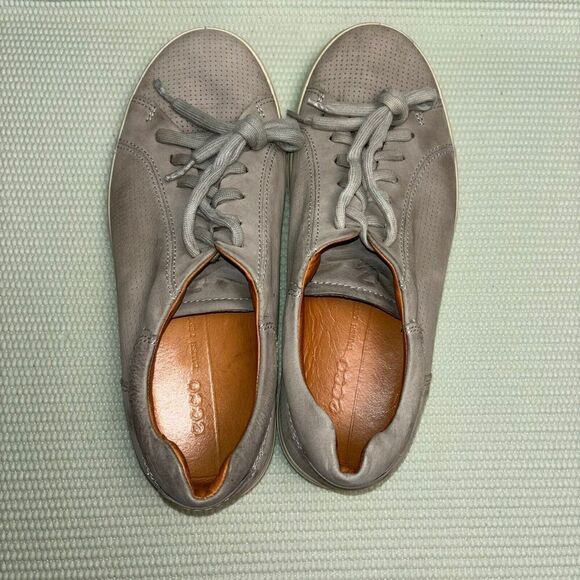 Ecco Soft 7 Casual Sneaker Shoes Men’s Size 8 - 8.5 EU Size 42 Gray Leather - Picture 8 of 10